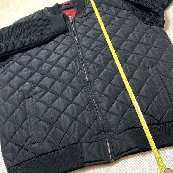 FALCON Nero quilted bomber jacket full zip front mix Media pockets lined men 3XL - Picture 10 of 12